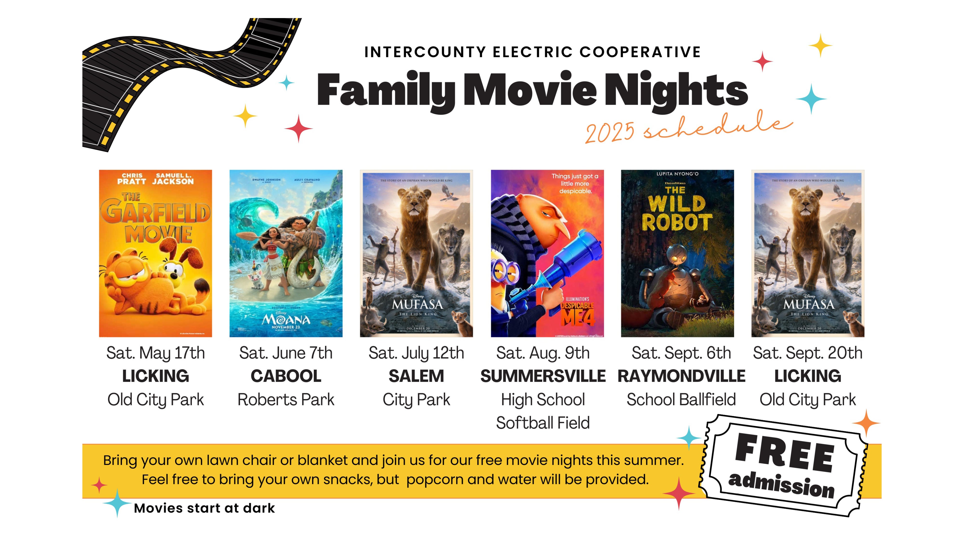 2025 Summer Movie Night Schedule