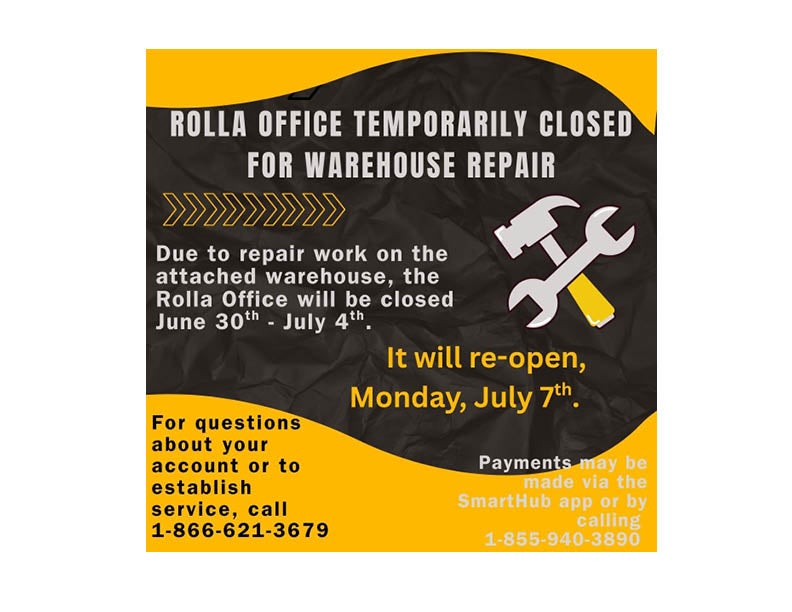 Rolla Office Closed Temporarily 