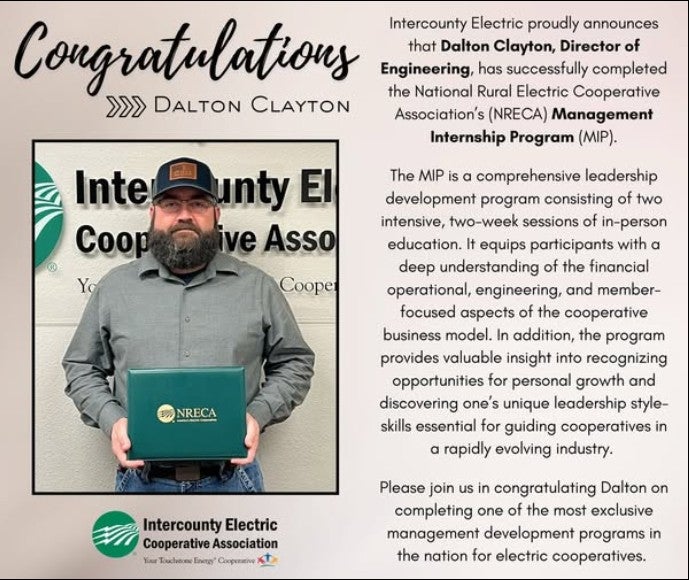 Dalton Clayton Completes NRECA MIP Training